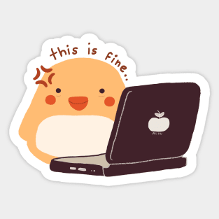 Cramming Mochi Chick Sticker